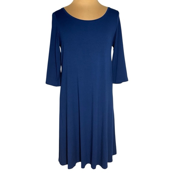 Eileen Fisher blue tee shirt dress size Medium - Picture 3 of 7